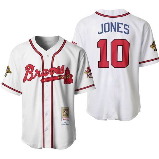 Chipper Jones Baseball Jersey Atlanta Braves 1995 World Series