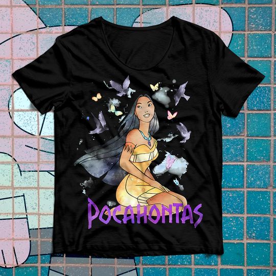 Disney Pocahontas Watercolors Of The Wind Graphic T-Shirt
