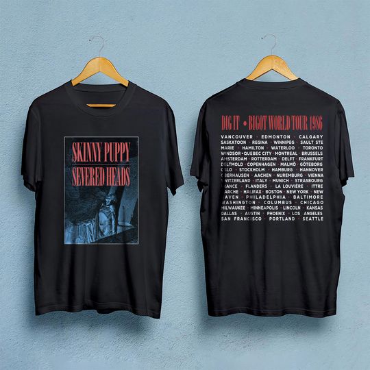 Skinny Puppy Severed Heads T-Shirt, Skinny Puppy's Dig It Bigot World Tour 1986