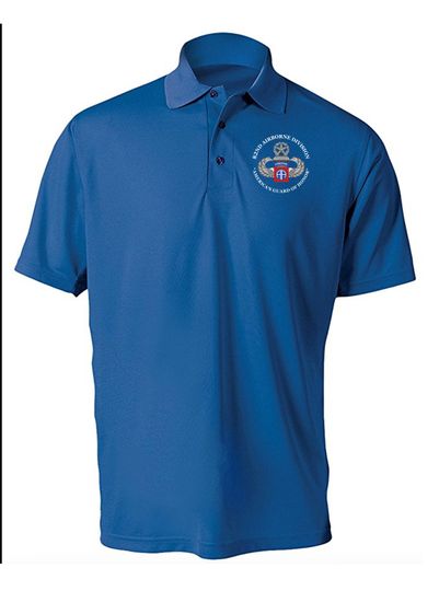 82nd Airborne Division Embroidered Moisture Wick Polo Shirt