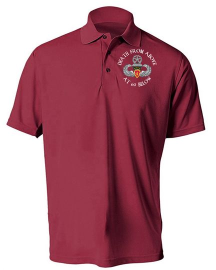 25th Infantry Division (Airborne) -Embroidered Moisture Wick Polo Shirt -3151