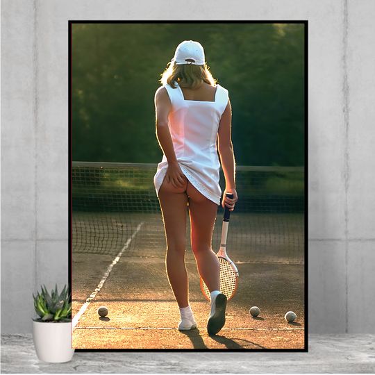 Tennis Girl Fiona Butler 1976 Premium Matte Vertical Poster