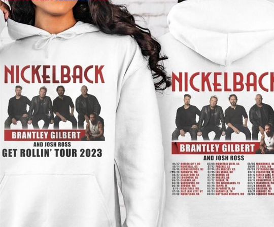 Nickelback Band Double Sided Hoodie Nickleback Get Rollin 2023 Tour Concert Classic