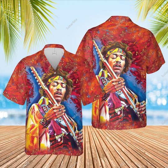 Jimi Hendrix Hawaiian Shirt, Rock Music Hawaiian Shirt