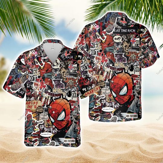 Spider Punk Hawaiian Shirts, Spider Man Across