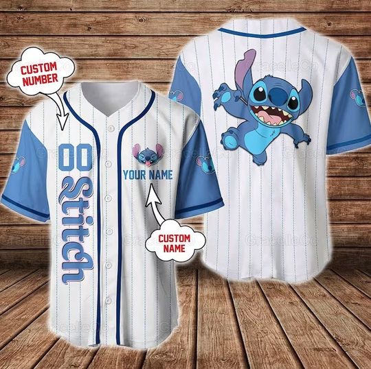 Disney Stitch Baseball Jersey, Custom Stitch Jersey Shirt, Love Stitch Shirt