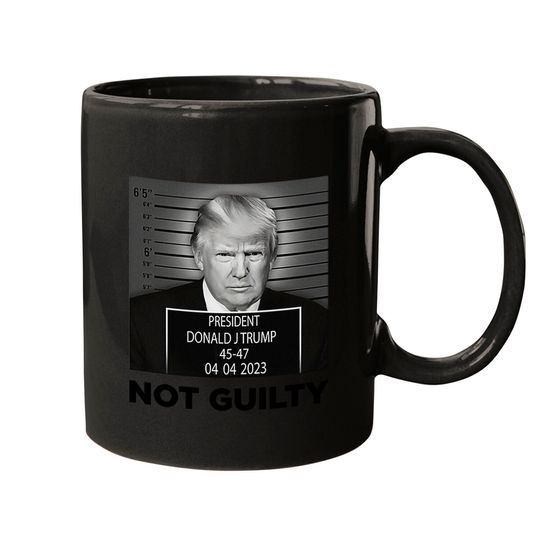 President Donald Trump Not Guilty Mugs, Donald Trump Police Mugshot Mugs, Trump Vintage Mugs