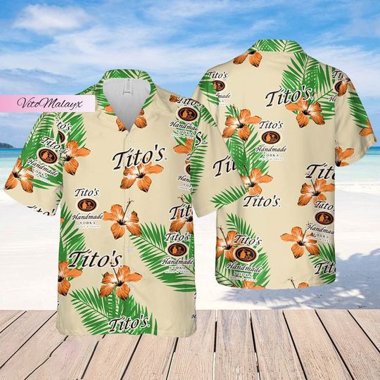 Tito Vodka Shirt, Titos Hawaii Shirt, Titos Button Shirt, Titos Handmade Shirt
