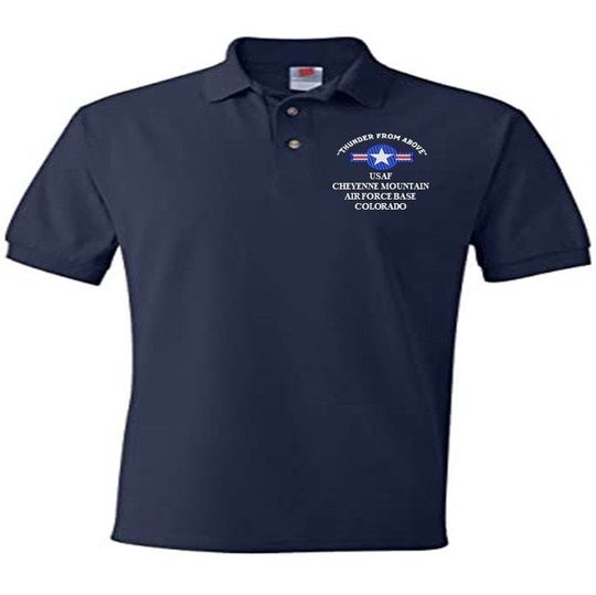 Cheyenne Mountain Air Force Base Colorado Air Force "Thunder From Above" Embroidered Polo Shirt