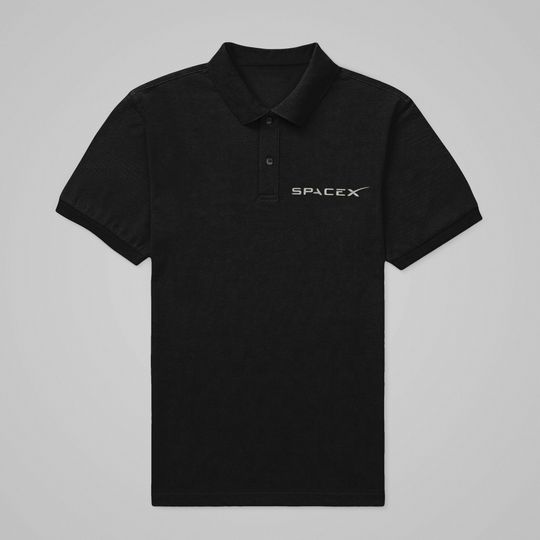 Spacex Space Technologies Elon Musk Embroidered Polo Shirt