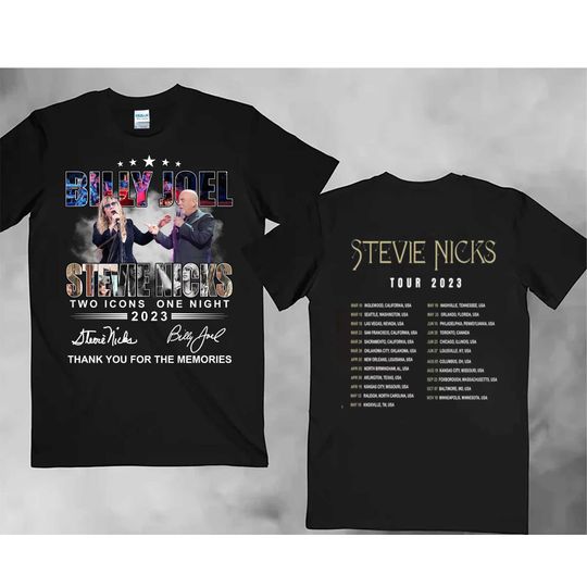 Billy Joel Stevie Nick Two Icons One Night Tshirt