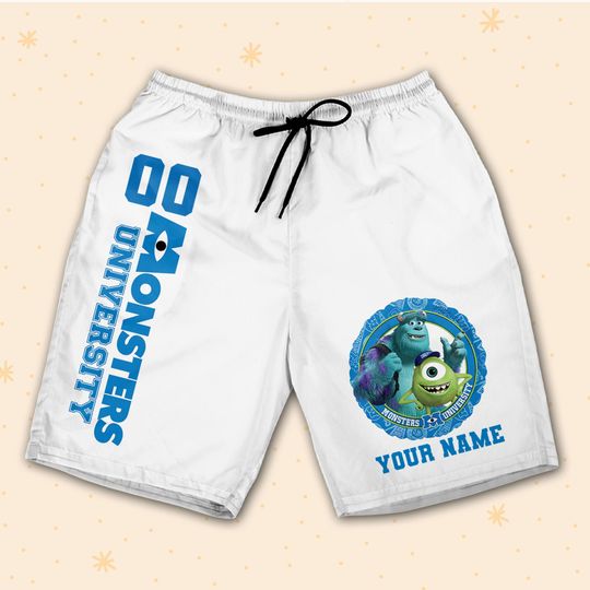 Personalize Monsters Inc University Shorts JS Shorts Sports Outfits Cute Gifts For Fans Disney