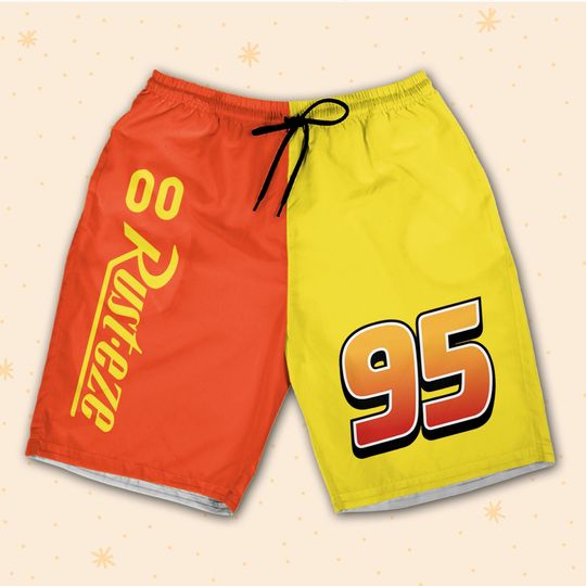 Lightning Mcqueen Racing champion Speed  Orange Yellow Red Shorts
