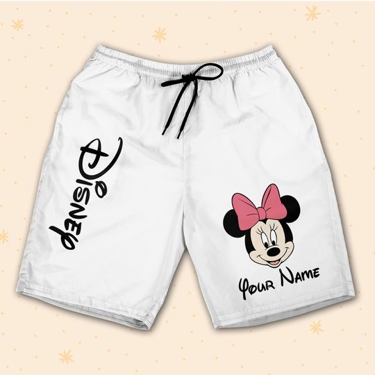 Personalize Minnie Music Shorts JS Shorts Sports Outfits Cute Gifts For Fans Disney
