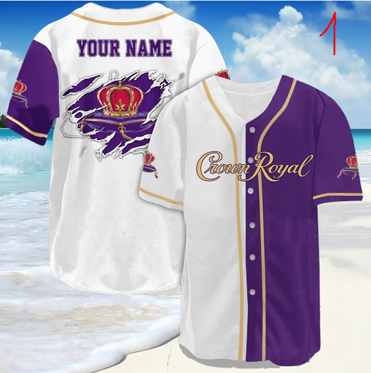 Crown Royal Shirt, Custom Name Crown Royal Baseball Jersey