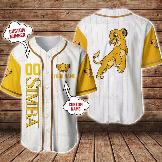 Custom Simba Lion Baseball Jersey, Disney The Lion King Jersey Shirt, Simba Disney Shirt, Baseball Fan Shirt