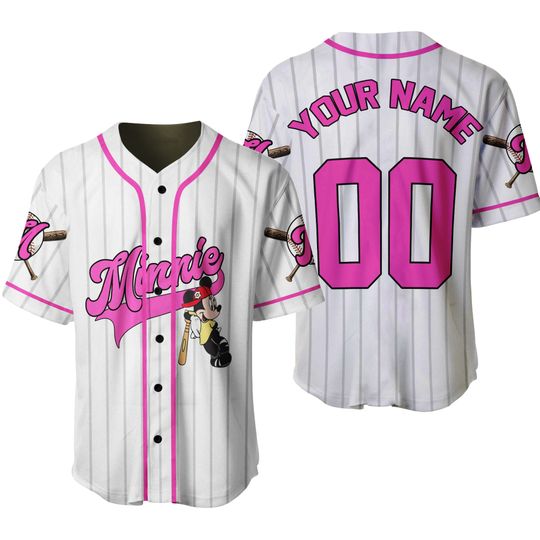 Custom Minnie Baseball Jersey Shirt