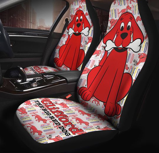 Clifford the Big Red Dog Car Seat Covers Set | Big Red Dog Car Accessories | Red Dog Seat Cover For Car