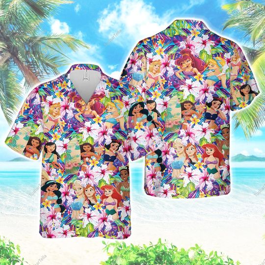 Princess Tropical Hawaiian Shirt, Disneyworld Hawaiian Shirt