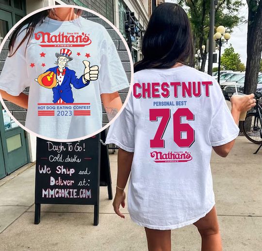 Nathan's Famous Hot Dog Eating Contest Tee, Joey Chestnut 2023 Shirt