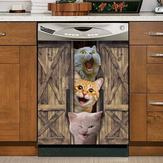 Cat Dishwasher Magnet, Cat Magnetic Dishwasher, Cat Magnet Cover