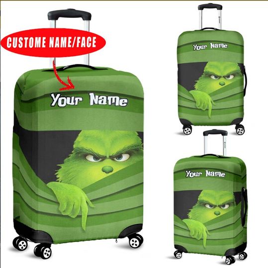 funny character Christmas Luggage Cover,Personalized Name Luggage Cover,funny character Travel Luggage