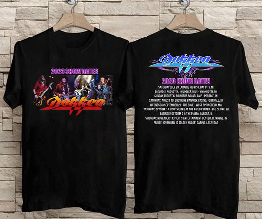 Dokken Tour July 2023 T-Shirt, Dokken 2023 Show Dates T-Shirt, Dokken