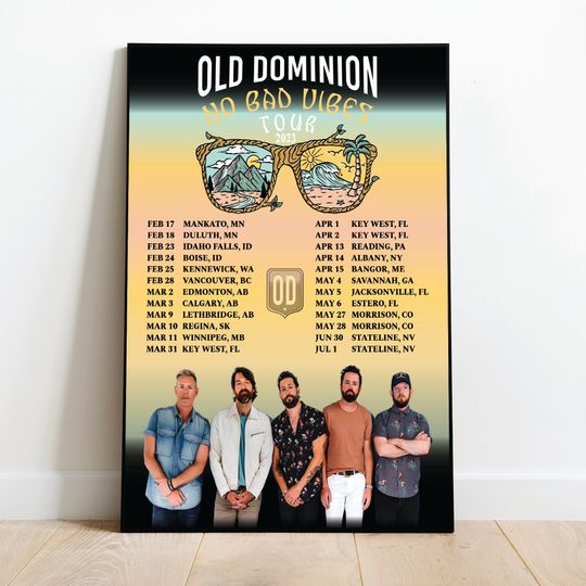 Old Dominion No Bad Vibes 2023 Tour poster LT