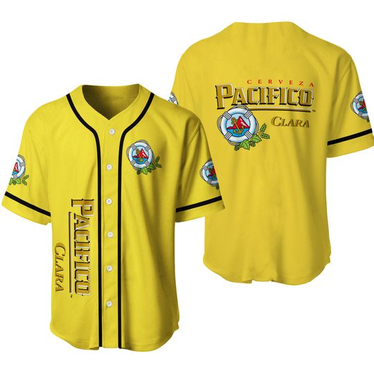 Yellow Pacifico Beer Baseball Jersey, Christmas Gift, Lover Beer