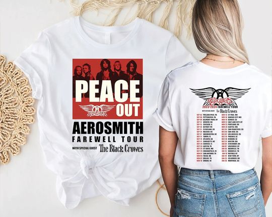 Aerosmith Tour Shirt, Farewell Tour Shirt, Aerosmith Farewell Tour Peace Out Shirt, Aerosmith Tour Shirt