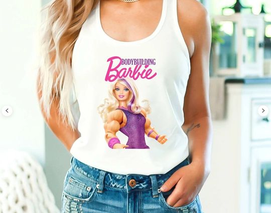 BodyBuilding Barbie Tank Top, Barbie Movie 2023 Tank Top, Barbie Workout Women Tank Top