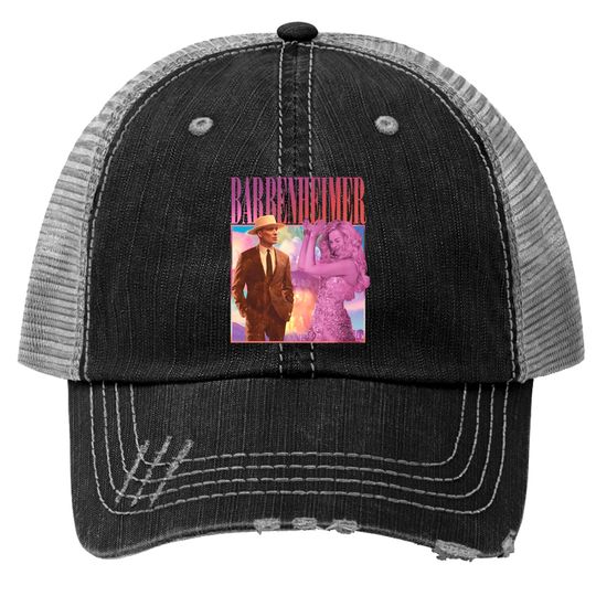 Barbenheimer Vintage Trucker Hats, Cillian Murphy Margot Robbie