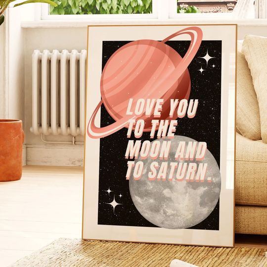 Retro Music Love You to the Moon and to Saturn Album Cover No  Poster