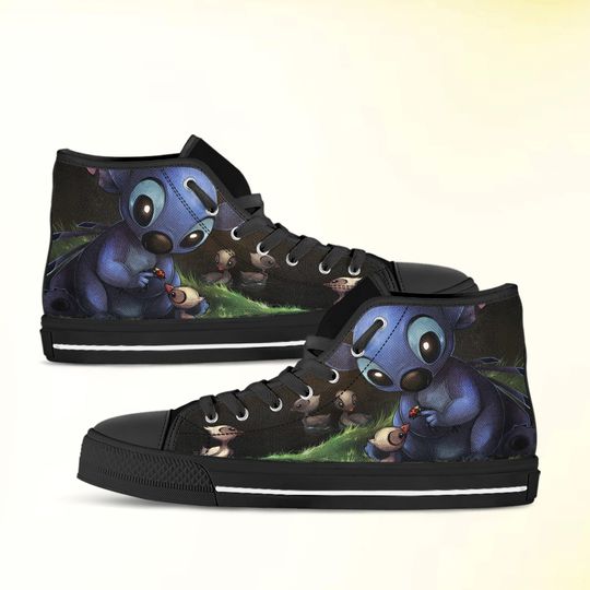 Stitch shoes, Lilo and Stitch high top sneakers. Birthday gift