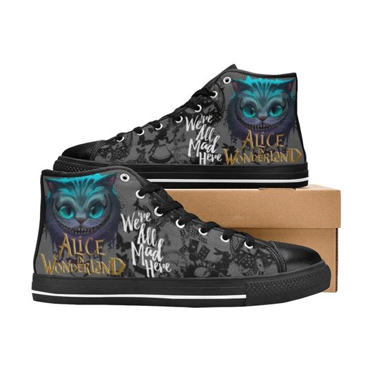 Custom Alice in Wonderland Cheshire Cat High Top Sneakers