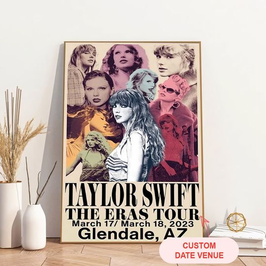 Taylor Eras Tour Custom City and Date Poster, Taylor Vintage 2023 Concert Poster Merch