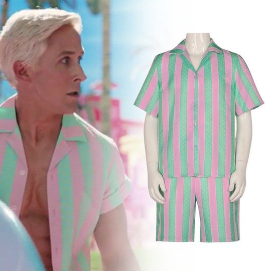 Barbie movie 2023 Ken Ryan Gosling Barbie Cosplay For Men Hawaiian Shirts
