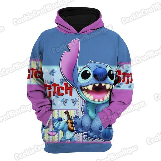 Personalized Stitch Pullover Hoodie, Disney Stitch Shirt, Custom Stitch Hoodie