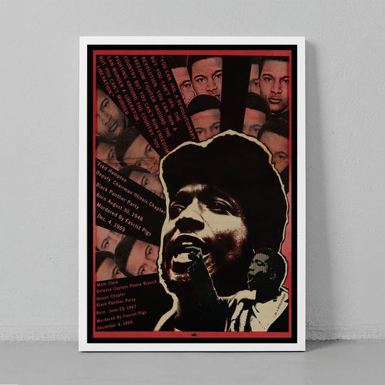 Fred Hampton - Mark Clark - Black Panther - Vintage Poster Premium Matte Vertical Poster