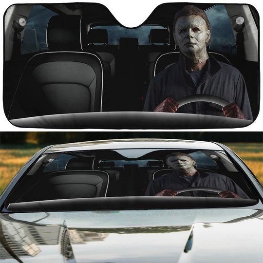 Michael Myers Car Sunshade, Horror Halloween Horror Movie Car Sunshade