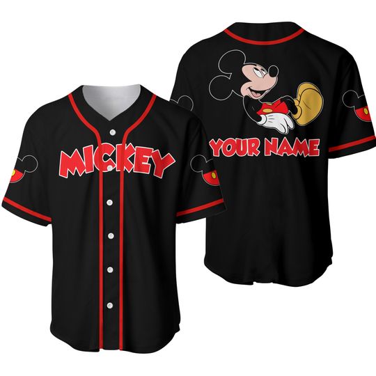 Mickey Mouse Red Black | Disney Custom Baseball Jersey
