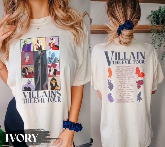 Disney Villains Eras Tour 2-Sided Shirt , Disney Bad Witches Club Shirt