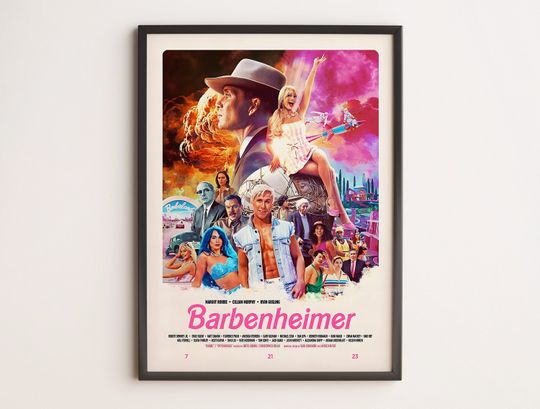 Barbenheimer, Barbie & Openhaimer Movie Poster, Minimalist Movie Poster