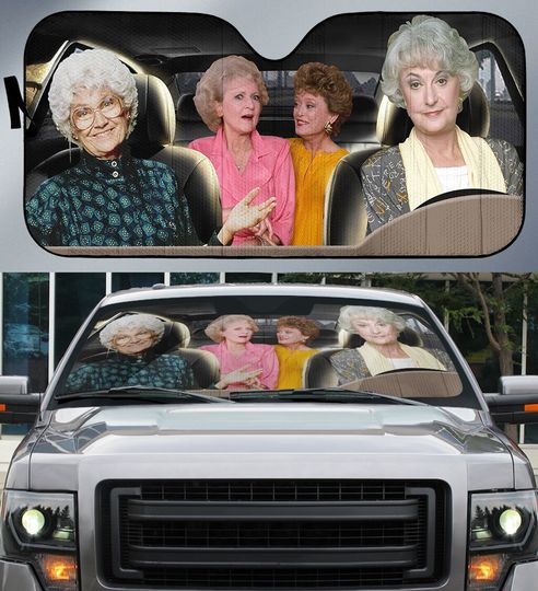 Dorothy Rose Blanche Sophia Car Sunshade, The Golden Ladies Auto Sunshade