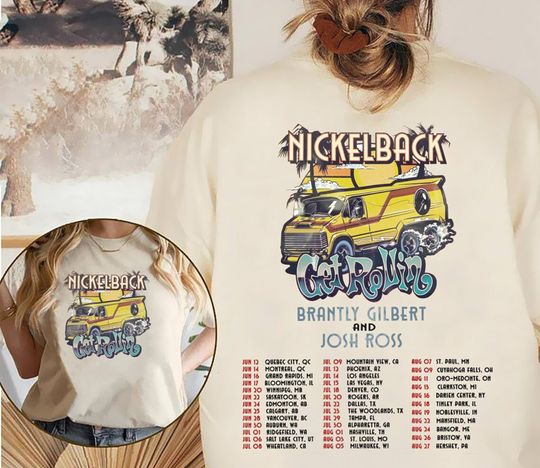 Vintage Nickleback Band Merch Tour 2023 Shirt, Nickleback Get Rollin Album 2023 Shirt