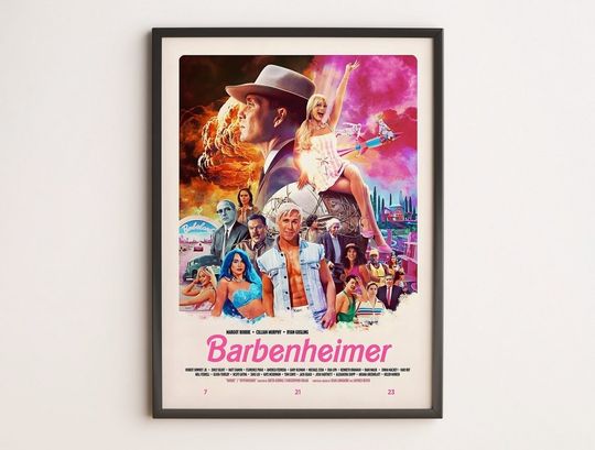 Barbenheimer, Barbie & Openhaimer Movie Poster