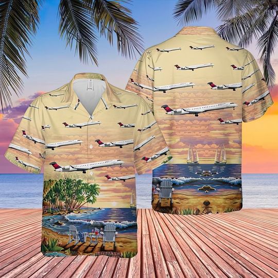 Endeavor Air CRJ-900 Hawaiian Shirt, Soft Hawaii Shirt