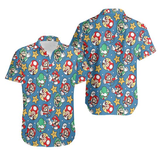 Super Mario Hawaiian Shirt Mario And Luigi  Beach Hawaiian Shirt