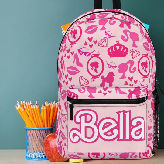 Custom Name Backpack,  Personalized Barbie Backpack, Teen Girl Backpack