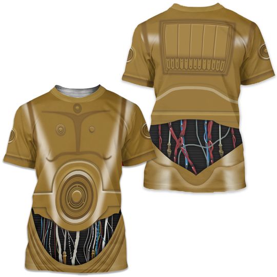 Star Wars Costume, C3PO Shirts, Star Wars 3D T-shirt